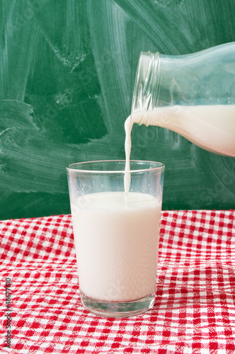 Photo: Pouring milk in glass Pouring milk in glass