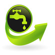 bouton robinet flêche verte