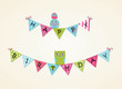 Happy birthday background with owls