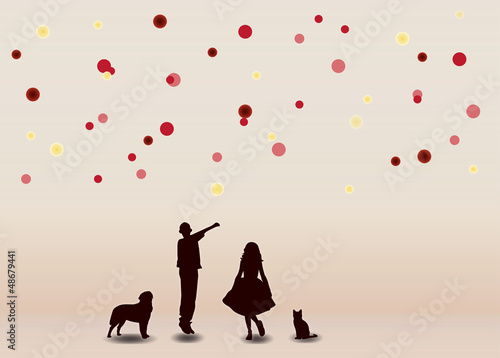 Vector: Cheerful children with colorful balls Cheerful children with colorful balls