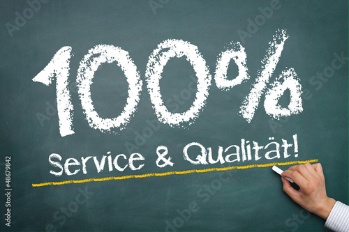 Illustration: 100% Service & Qualität 100% Service & Qualität
