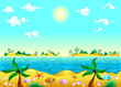 Seashore and ocean.