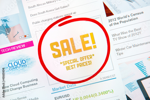 Photo: Sale advertisement concept Sale advertisement concept