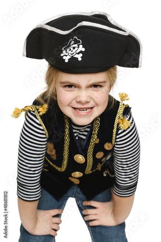 Photo: Grinning little girl wearing pirate costume Grinning little girl wearing pirate costume