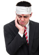 Foto: Man with pain, wounds on head Man with pain, wounds on head