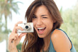 Woman Taking Photos With Camera