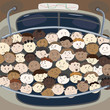 Vector: crowd in the car crowd in the car
