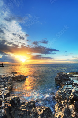Photo: Coucher de soleil à St-Paul, La Réunion. Coucher de soleil à St-Paul, La Réunion.
