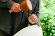 Stone sculptor at work