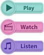 Vector: Multimedia web buttons Multimedia web buttons