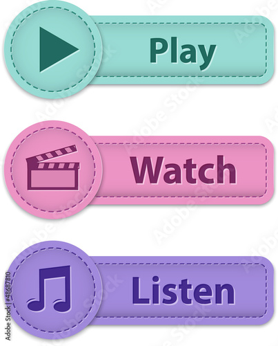 Vector: Multimedia web buttons Multimedia web buttons