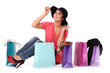 Photo: Young happy woman enjoys shopping Young happy woman enjoys shopping