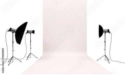Illustration: Set studio fotografico, pubblicità marketing Set studio fotografico, pubblicità marketing