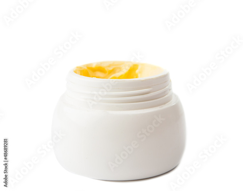 Photo: cosmetic cream in container cosmetic cream in container