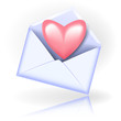 Envelope with valentine heart
