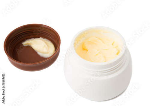 Photo: cosmetic cream in container cosmetic cream in container