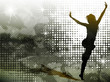 Background with jumping girl