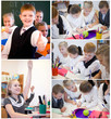 Cheerful schoolchildren