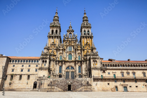 Photo: Santiago de Compostela cathedral: facade del Obradoiro Santiago de Compostela cathedral: facade del Obradoiro