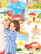 Photo: Child painting at class. Child painting at class.