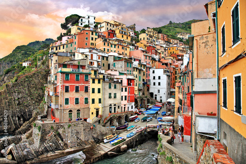 Photo: scenic Italy. Riomaggiore village, Cinque terre scenic Italy. Riomaggiore village, Cinque terre