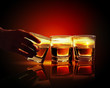 Three glasses of whiskey