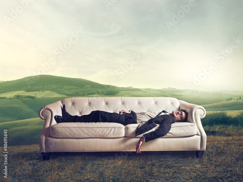 Photo: businessman on sofa businessman on sofa