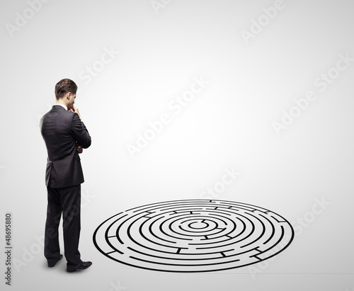 Photo: businessman and labyrinth businessman and labyrinth