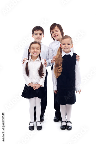 Photo: Group of happy and well groomed kids - isolated Group of happy and well groomed kids - isolated