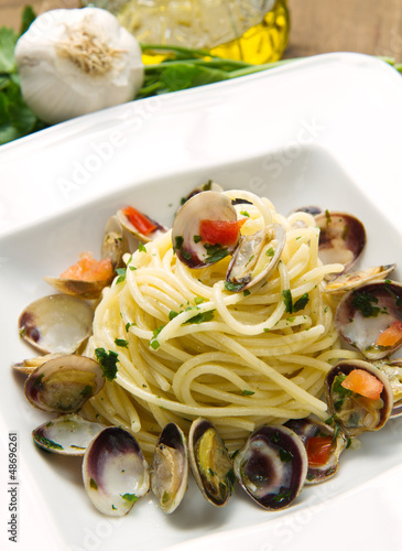 Photo: dish of spaghetti with clams dish of spaghetti with clams