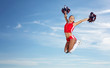 Young female cheerleader