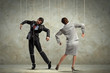 Puppet businesspeople
