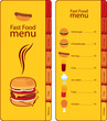 Vektor: for fast food menu with tabs for different dishes for fast food menu with tabs for different dishes