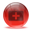3D glass sphere and medkit icon