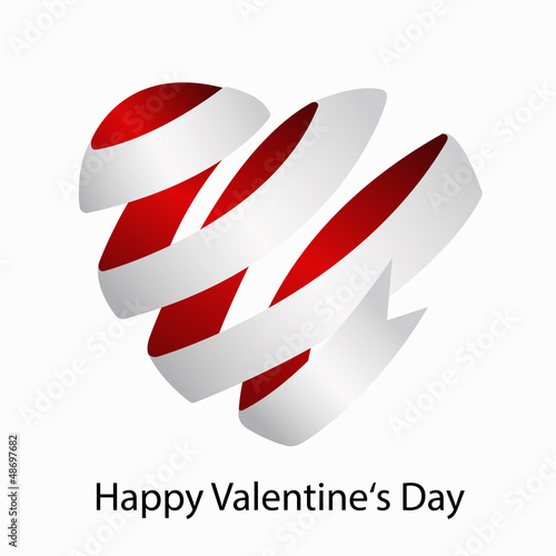 Illustration: Ribbon Valentin's heart. Freash motive. Ribbon Valentin's heart. Freash motive.