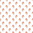 Cupcakes muffins seamless vector pattern sweet cakes background