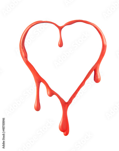 Photo: Heart made with blood Heart made with blood
