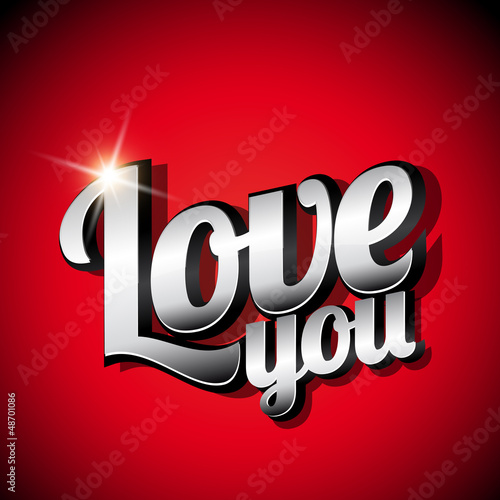 Vector: Love you vintage steel sign Love you vintage steel sign