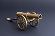 golden metal canon antique