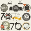 70 years anniversary signs and cards collection