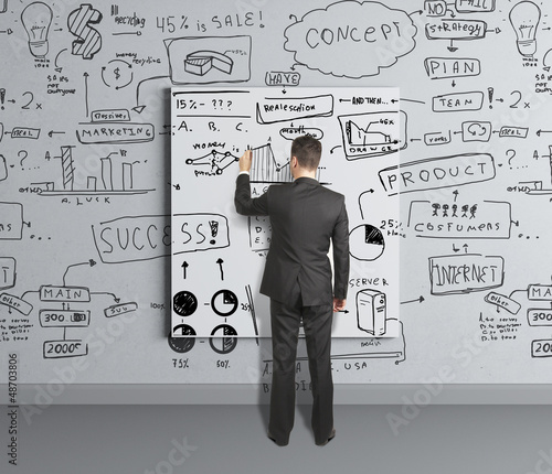 Photo: drawing business strategy drawing business strategy