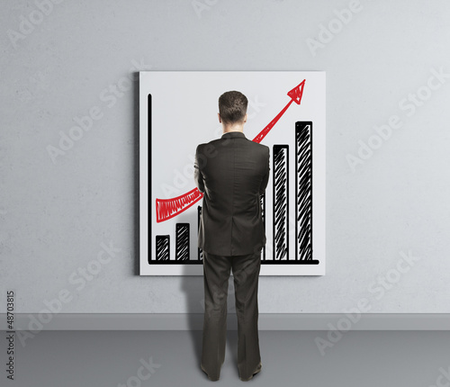 Photo: placard with growth of chart placard with growth of chart