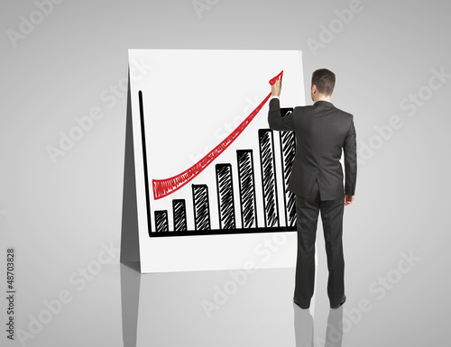 Photo: drawing growth of chart drawing growth of chart