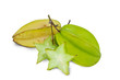 Carambole or  star fruit on white