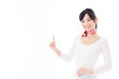 attractive asian woman wearing scarf showing