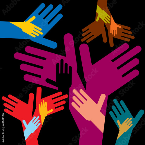 Vector: helping hands helping hands