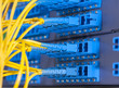fiber optical network cables patch panel and switch