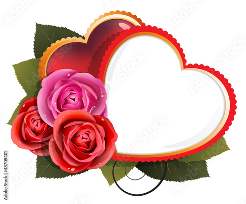 Vector: Roses and hearts. Valentine's Day card Roses and hearts. Valentine's Day card
