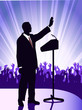 person before a microphone