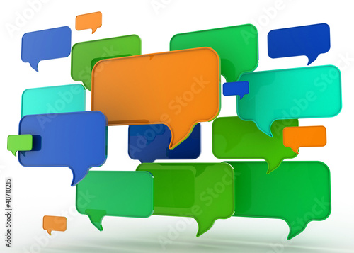 Illustration: Abstract glossy speech bubbles Abstract glossy speech bubbles